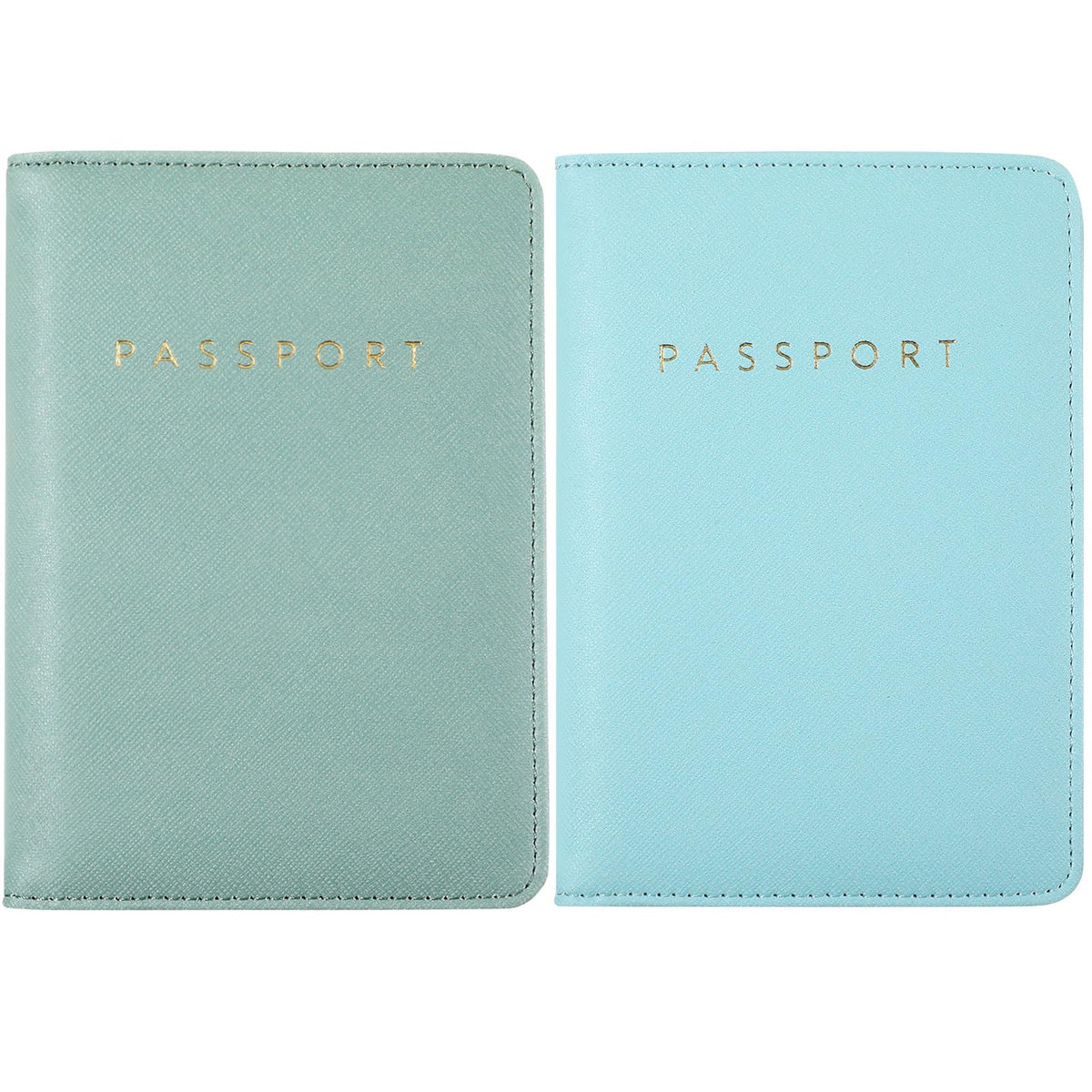 Frienda 2 Pcs Passport Holder Covers Waterproof Leather