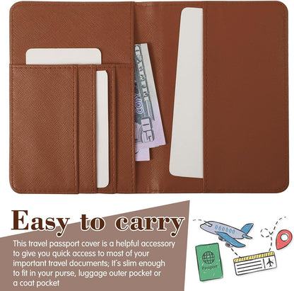 Frienda 2 Pcs Passport Holder Covers Waterproof Leather