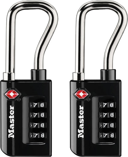 Master Lock TSA Approved Combination Luggage Lock Black 2-Pack 4696THC