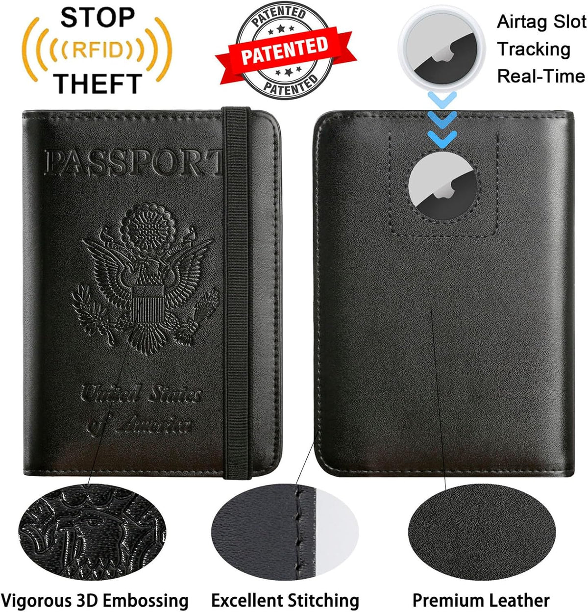 Airtag Passport Holder, Travel Essentials, Passport Cover, RFID Wallet