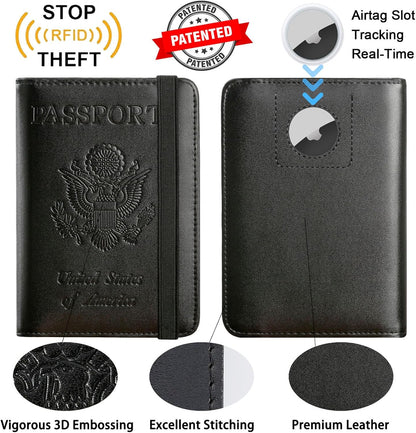 Airtag Passport Holder, Travel Essentials, Passport Cover, RFID Wallet