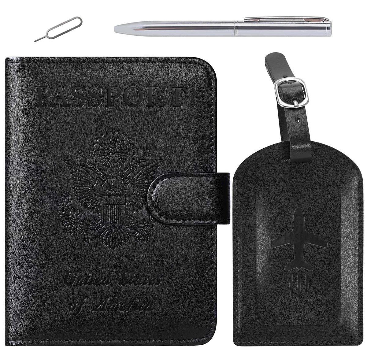 Airtag Passport Holder Cover Wallet RFID Blocking, Travel Essentials
