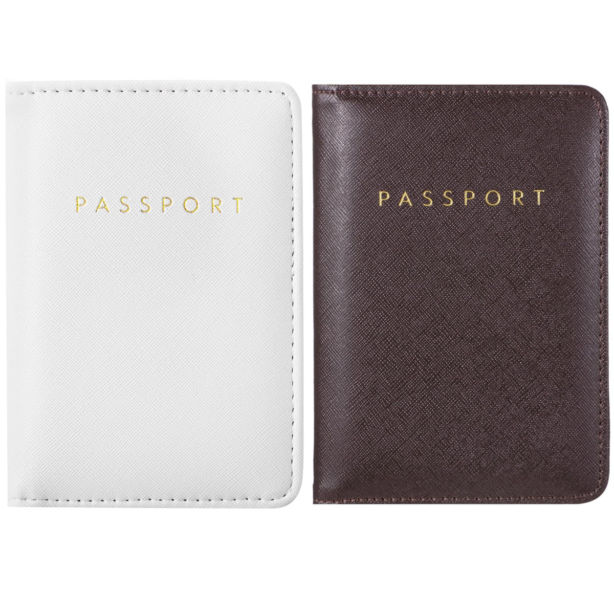 Frienda 2 Pcs Passport Holder Covers Waterproof Leather