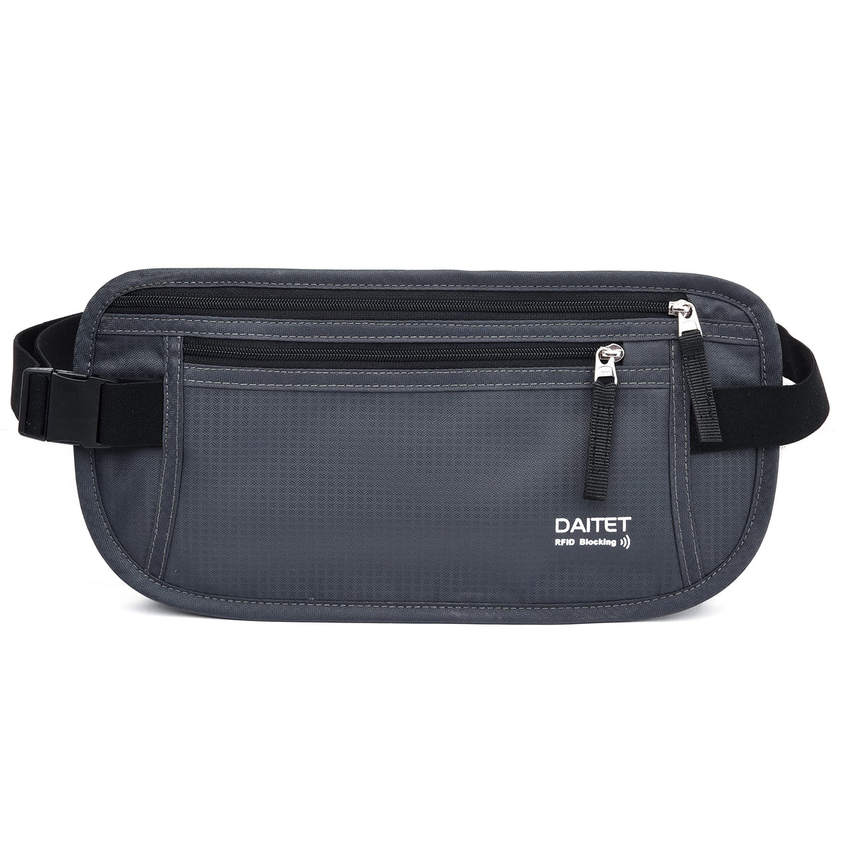 Money Belt - Passport Holder Secure Hidden Travel Wallet with RFID Blocking, Undercover Fanny Pack (Black)