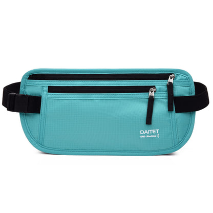 Money Belt - Passport Holder Secure Hidden Travel Wallet with RFID Blocking, Undercover Fanny Pack (Black)