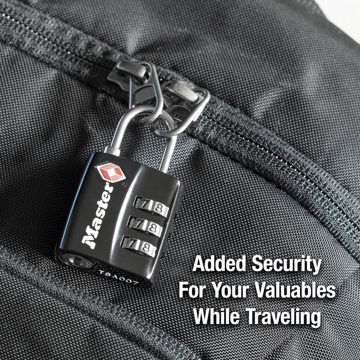 Master Lock TSA Approved Luggage Lock Black Backpack Lock 3-Pack 4680BLKEC3