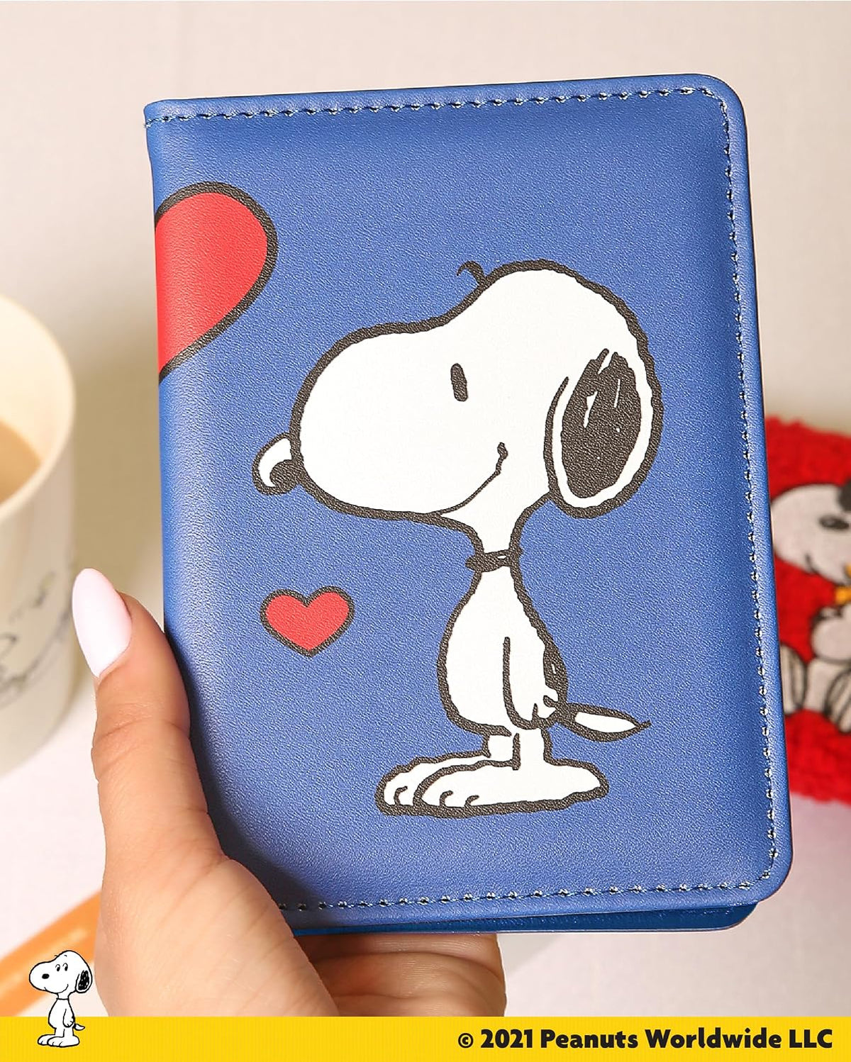 Peanuts Woodstock and Snoopy Passport Cover Official License (Blue)