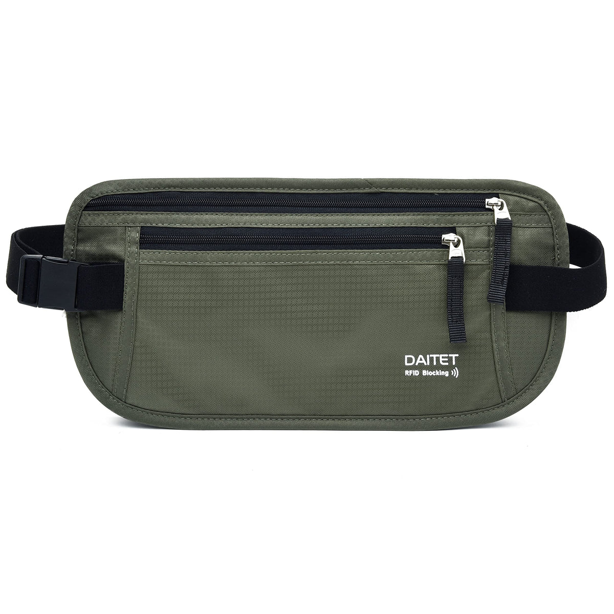 Money Belt - Passport Holder Secure Hidden Travel Wallet with RFID Blocking, Undercover Fanny Pack (Black)