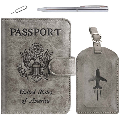 Airtag Passport Holder Cover Wallet RFID Blocking, Travel Essentials