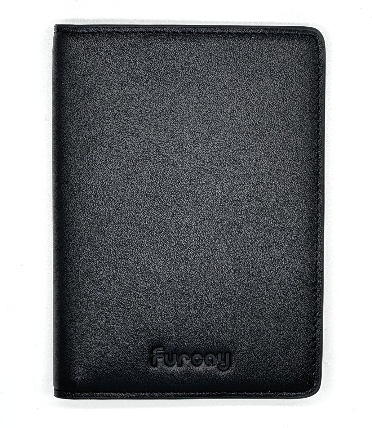 Slim Nappa Leather RFID Blocking Passport Cover (Black/Gray)