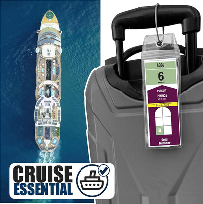 Cruise On Viking Luggage Tag Holders (4 Pack), Clear & Waterproof, Clear
