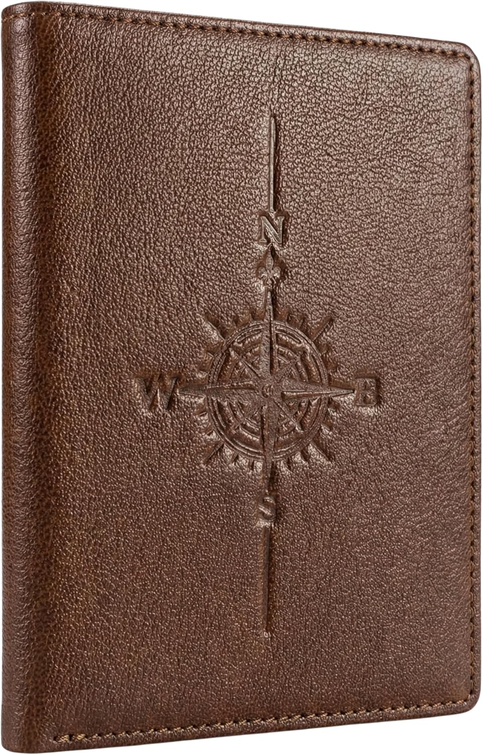 SETTINI® Genuine Leather RFID Passport Holder Wallet for Travel Compass