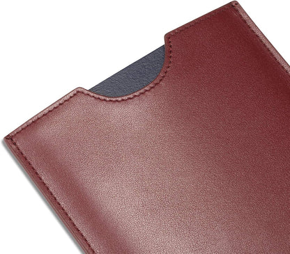 HISCOW Minimalist Leather Passport Sleeve, Slim Holder, Wine Red