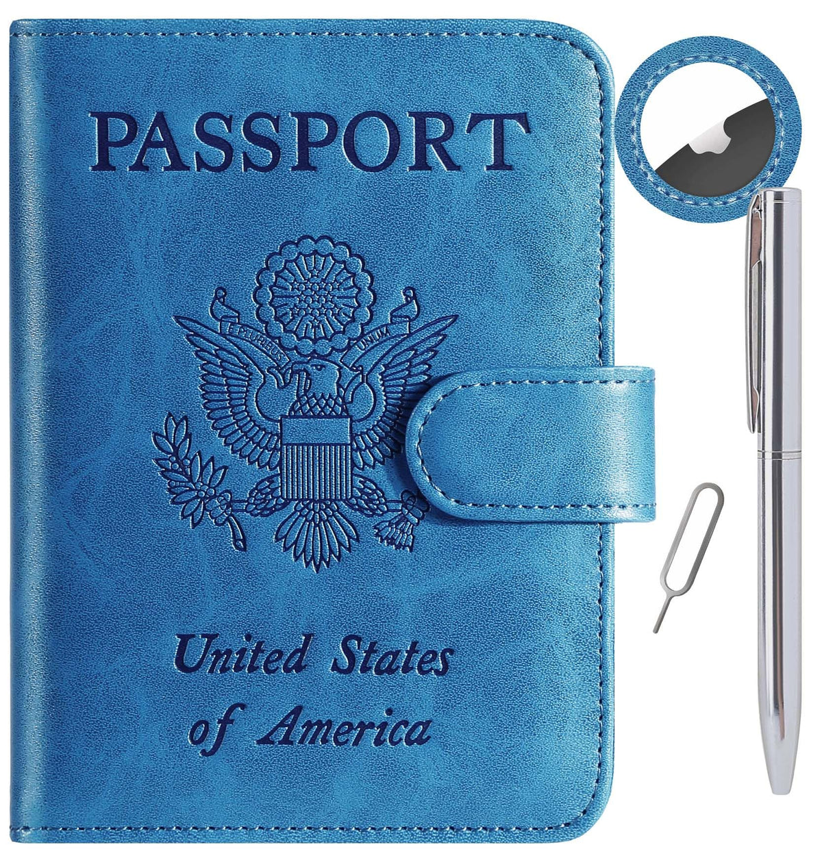 Airtag Passport Holder Cover Wallet RFID Blocking, Travel Essentials