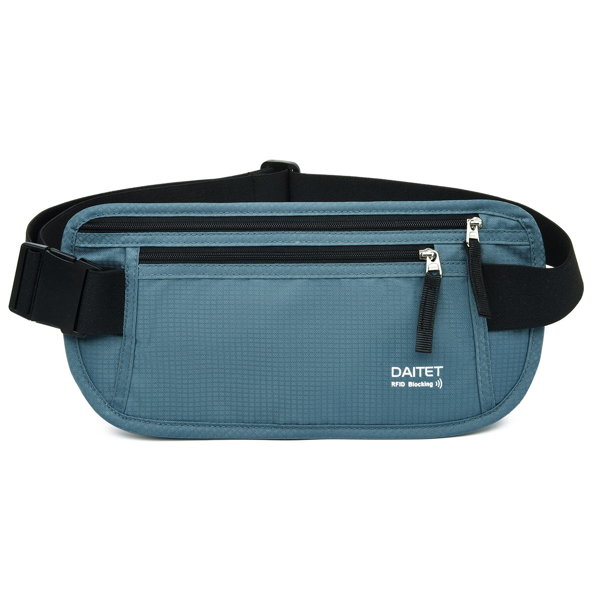 Money Belt - Passport Holder Secure Hidden Travel Wallet with RFID Blocking, Undercover Fanny Pack (Black)