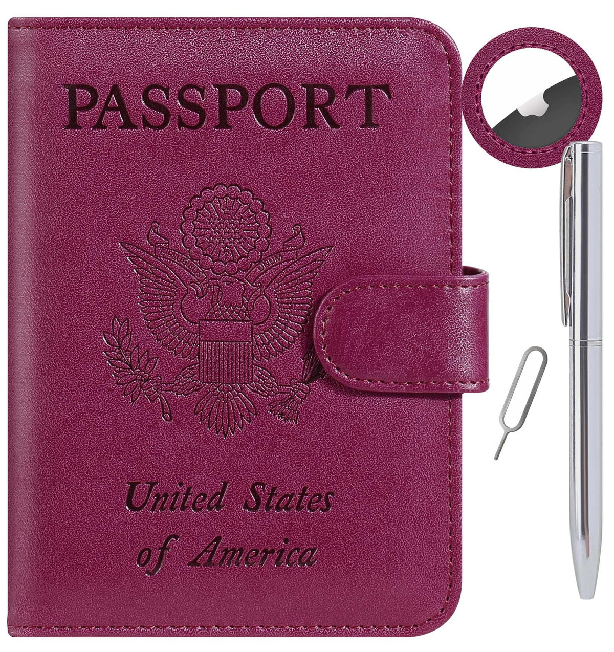 Airtag Passport Holder Cover Wallet RFID Blocking, Travel Essentials
