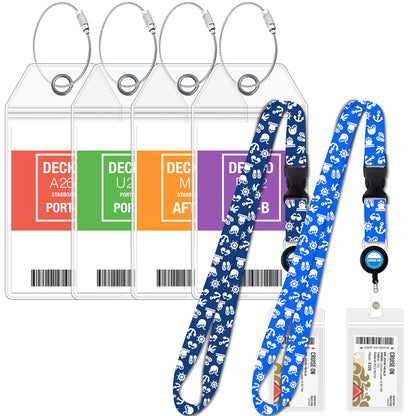 Cruise On Carnival & Seabourn Luggage Tag Holders (4 Pack), Clear, Durable