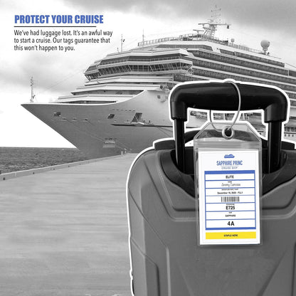 Cruise On Princess Luggage Tag Holders 4 Pack, Clear & Waterproof