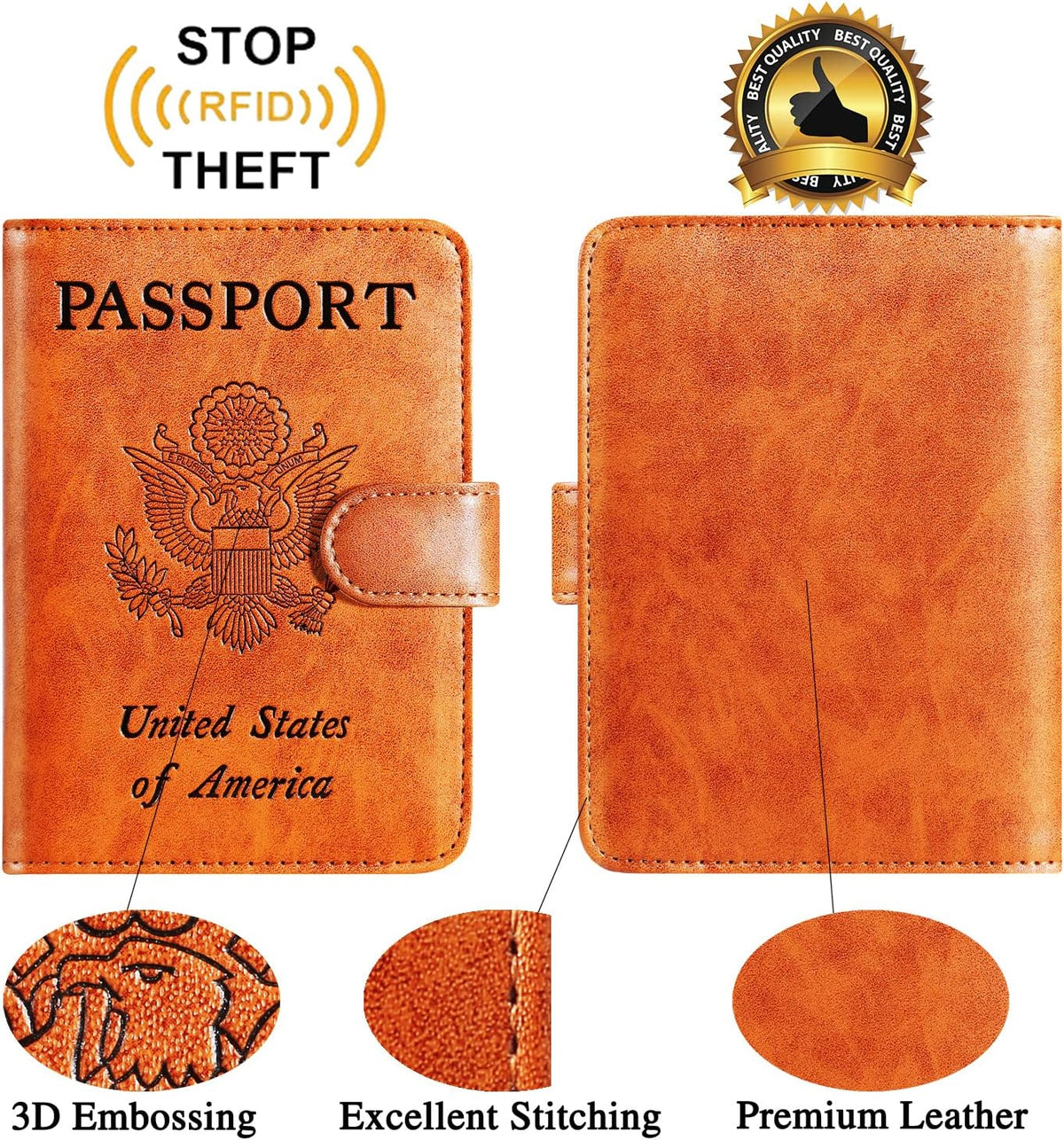 Passport Holder Cover Wallet RFID Blocking, Travel Essentials