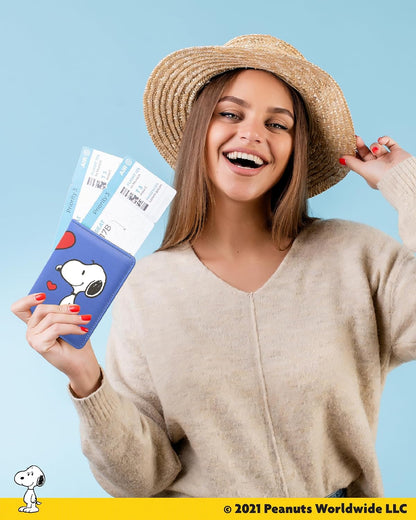 Peanuts Woodstock and Snoopy Passport Cover Official License (Blue)